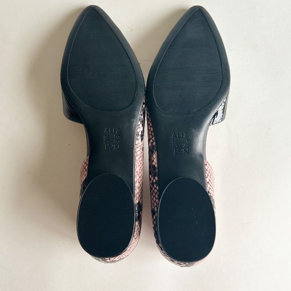 Naturalizer Black Pink Animal Print Leather Point Toe Flats size 8 - Picture 9 of 15